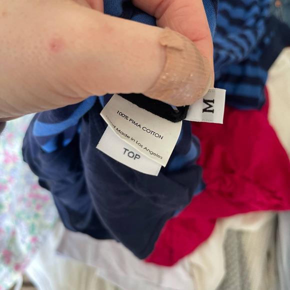 Enza Costa Women's Blue Stripe Double Layer Midi Tank Dress Size Medium M - Picture 5 of 5